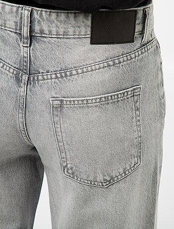 Pantalon denim straight avec strass