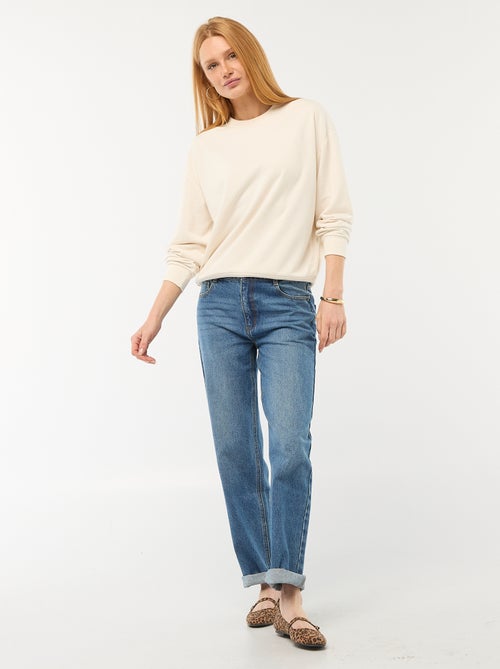 Pantalon denim straight en coton - L34 - Kiabi Pantalon denim straight en coton - L34 - Kiabi