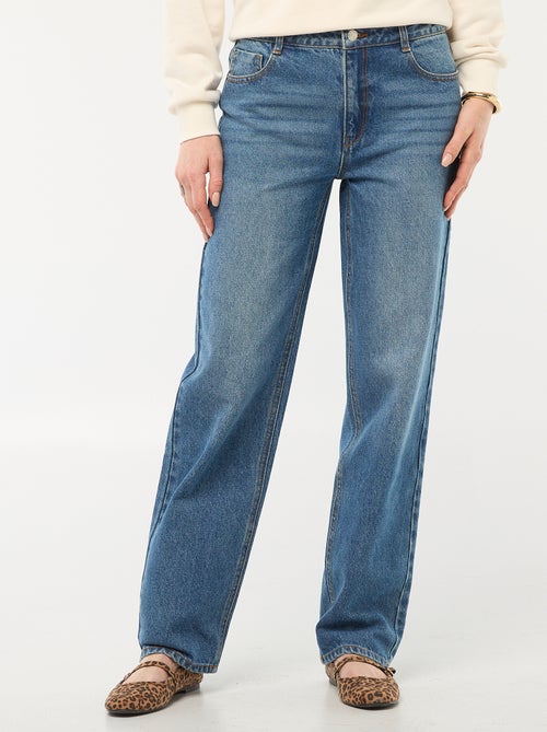 Pantalon denim straight en coton - L34 - Kiabi Pantalon denim straight en coton - L34 - Kiabi