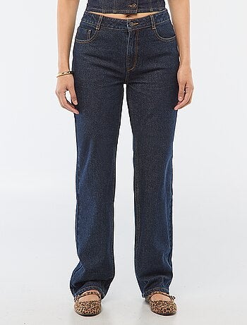 Pantalon denim straight en coton - L34