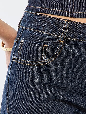 Pantalon denim straight en coton - L34