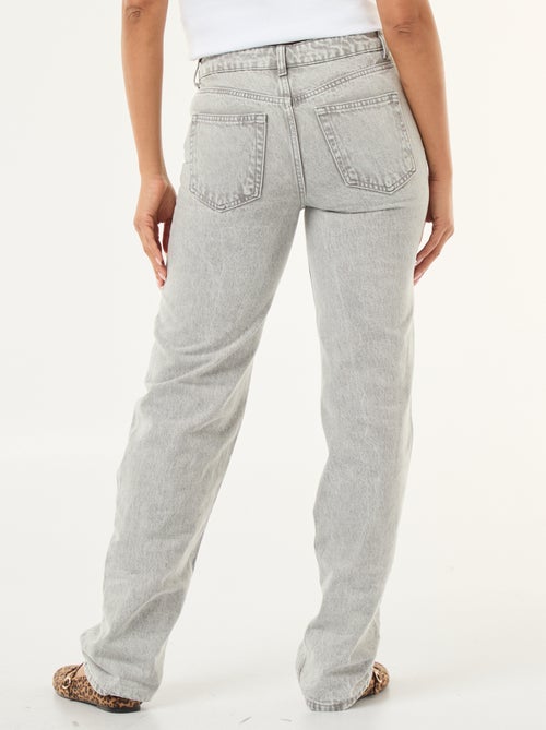 Pantalon denim straight en coton - L34 - Kiabi Pantalon denim straight en coton - L34 - Kiabi