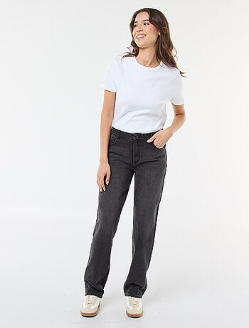 Pantalon denim straight en coton - L34