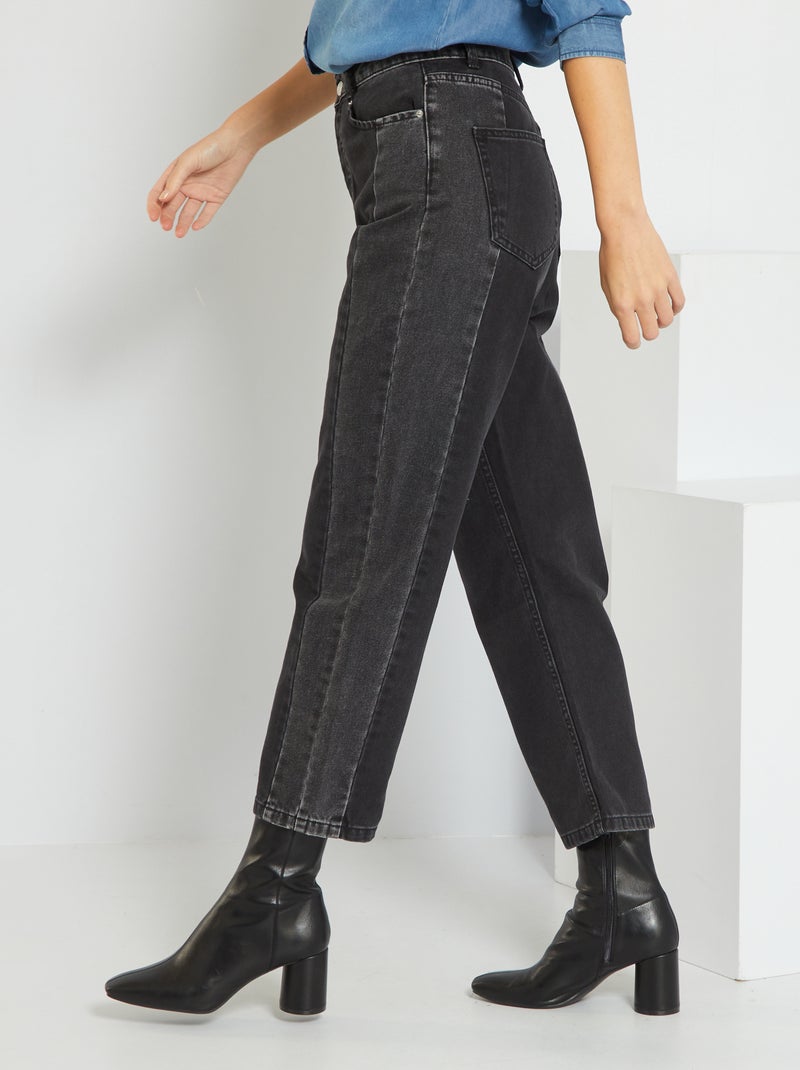Pantalon denim straight Noir - Kiabi