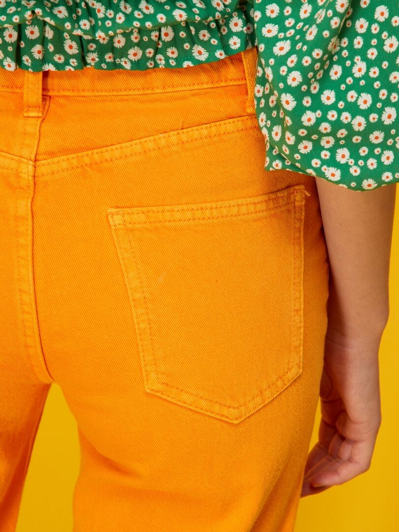 Pantalon denim straight orange - Kiabi