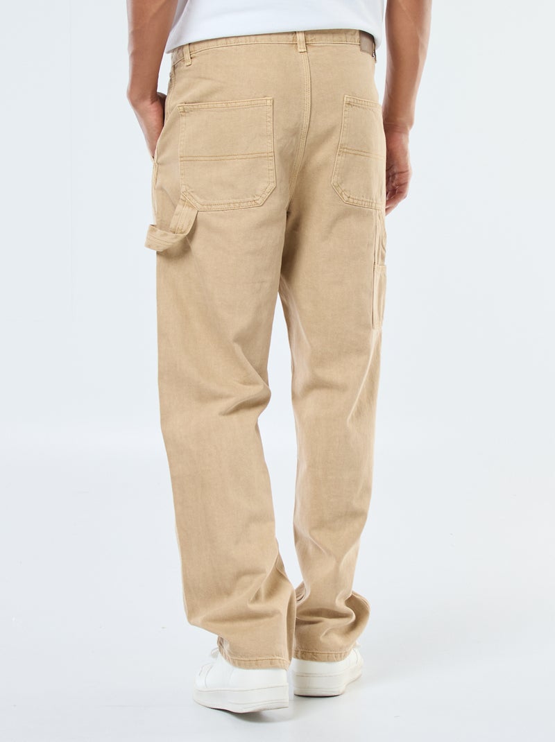 Pantalon denim style Carpenter Beige - Kiabi