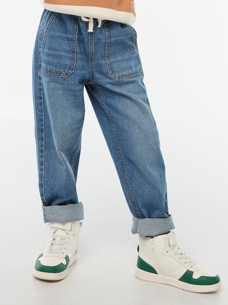 Pantalon denim style jogging Bleu - Kiabi