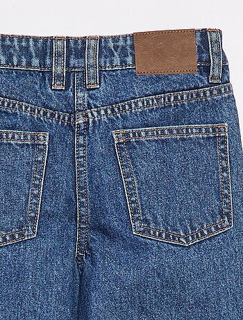 Pantalon denim wide effet plissé