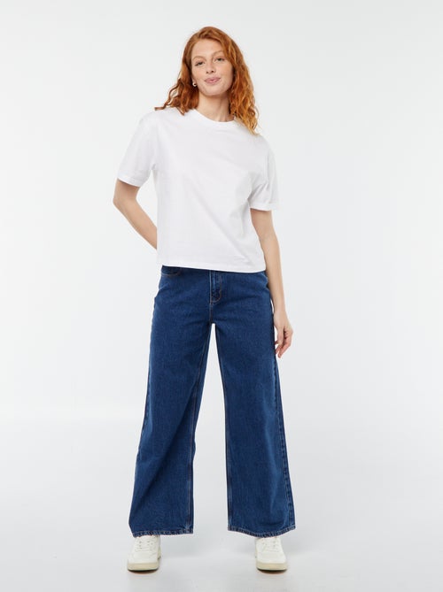 Pantalon denim wide leg - L28 - Kiabi