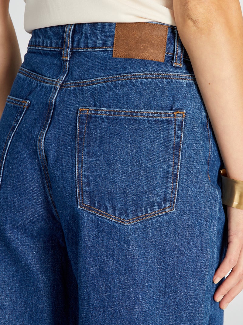 Pantalon denim wide leg - L28 Stone - Kiabi