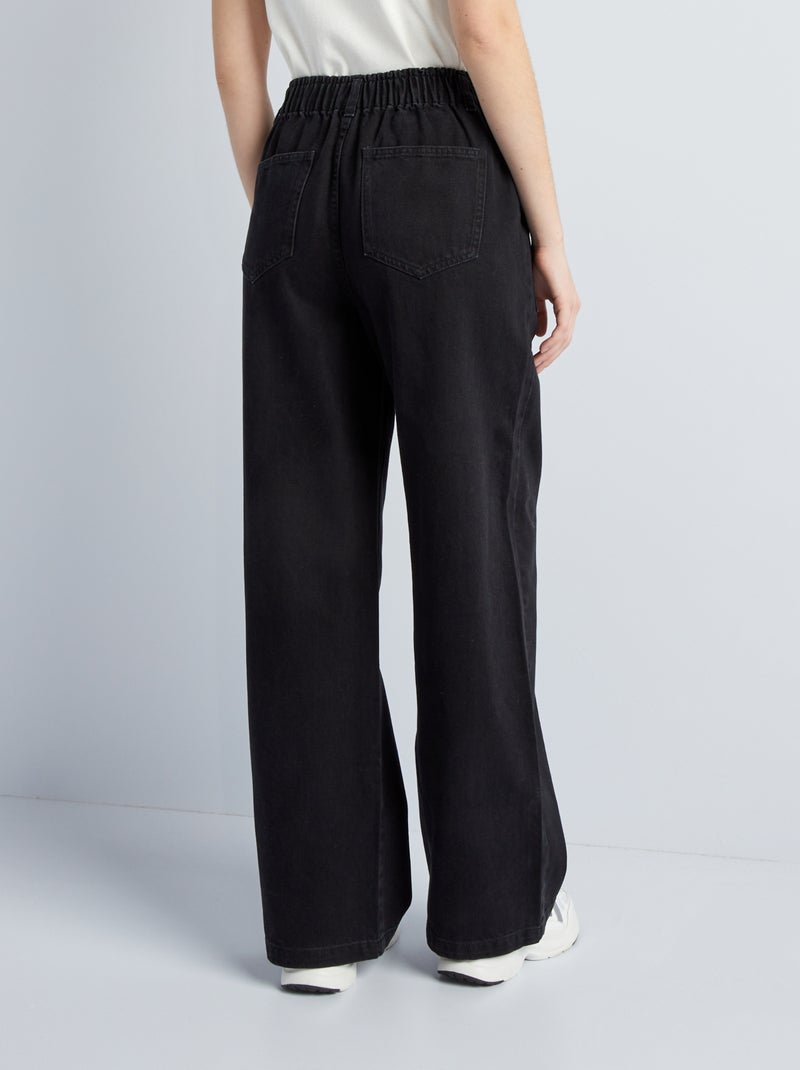 Pantalon Jogging Bébé Fille En Jean Décontracté - Taille élastique, Jambe Large - Taille 140 Cm - Denim Doux