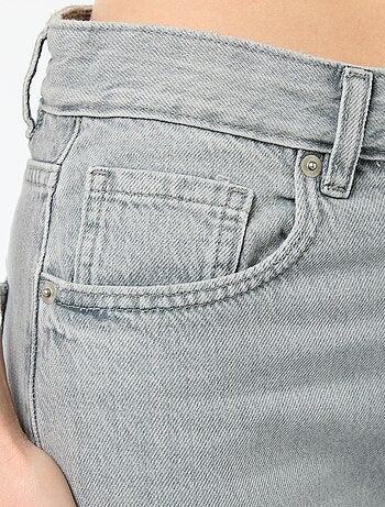 Pantalon denim wide leg avec broderies