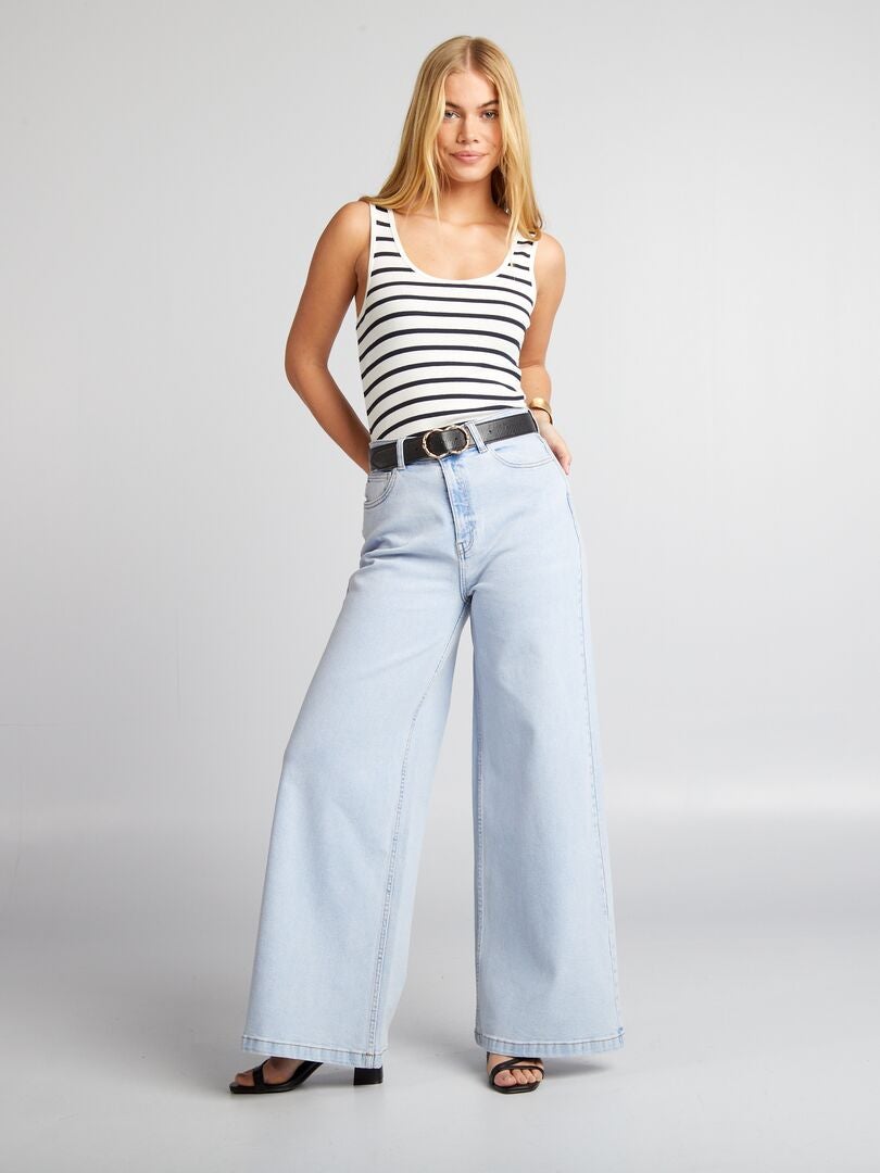 Pantalon jean clearance large femme