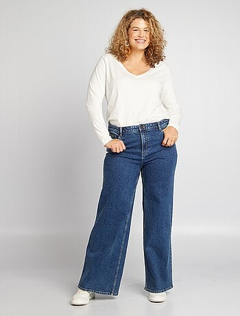 Pantalon denim wide leg