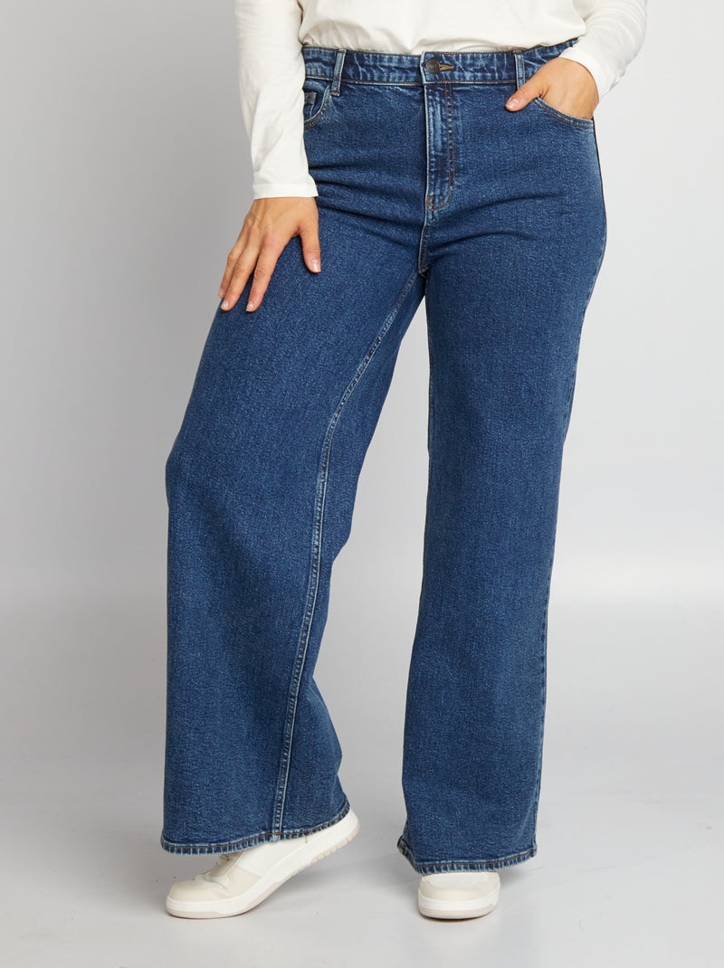 Pantalon denim wide leg Denim - Kiabi