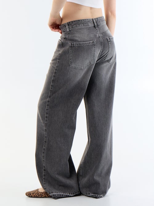 Pantalon denim wide leg effet délavé - Kiabi Pantalon denim wide leg effet délavé - Kiabi