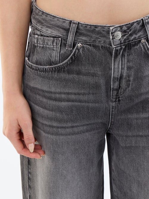 Pantalon denim wide leg effet délavé - Kiabi Pantalon denim wide leg effet délavé - Kiabi