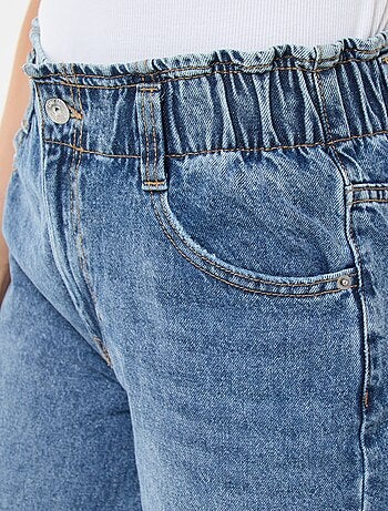 Pantalon denim wide leg en coton