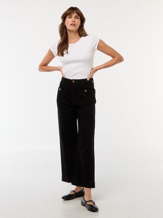 Pantalon denim wide leg
