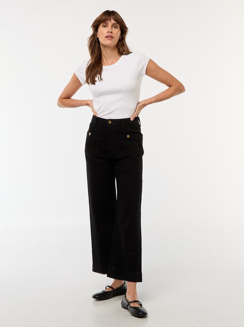 Pantalon denim wide leg - Kiabi