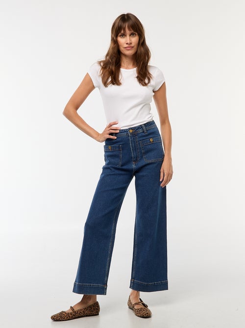 Pantalon denim wide leg - Kiabi