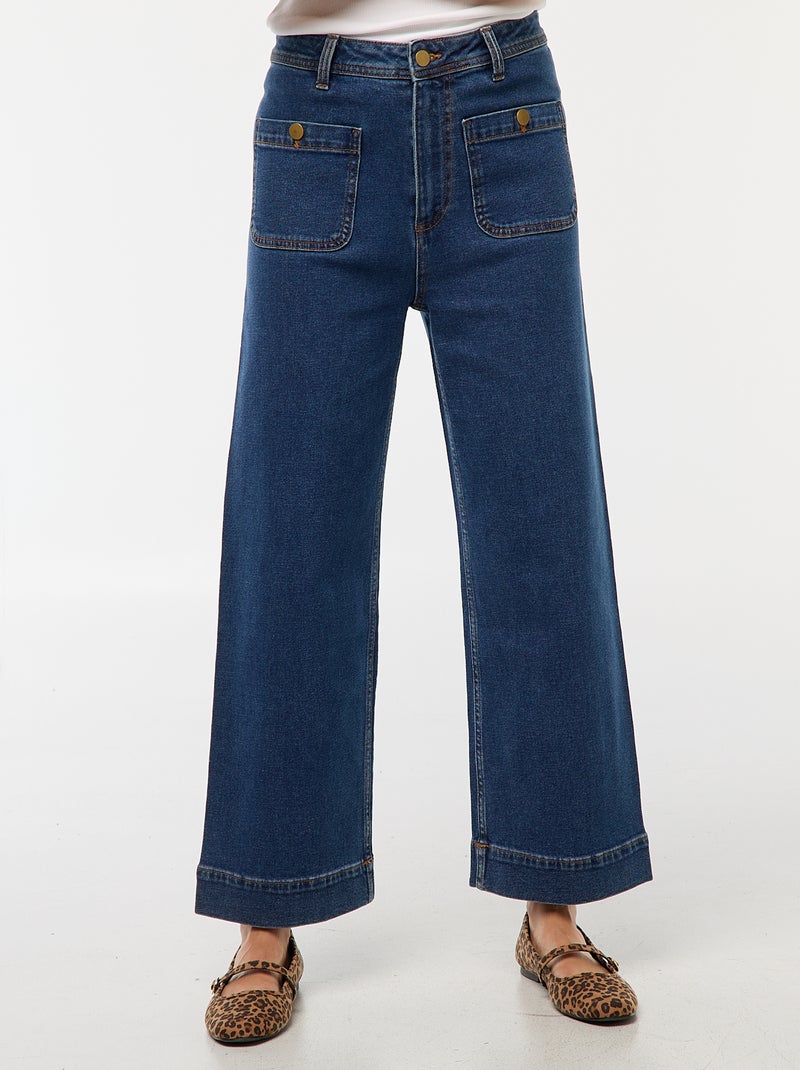 Pantalon denim wide leg Stone - Kiabi