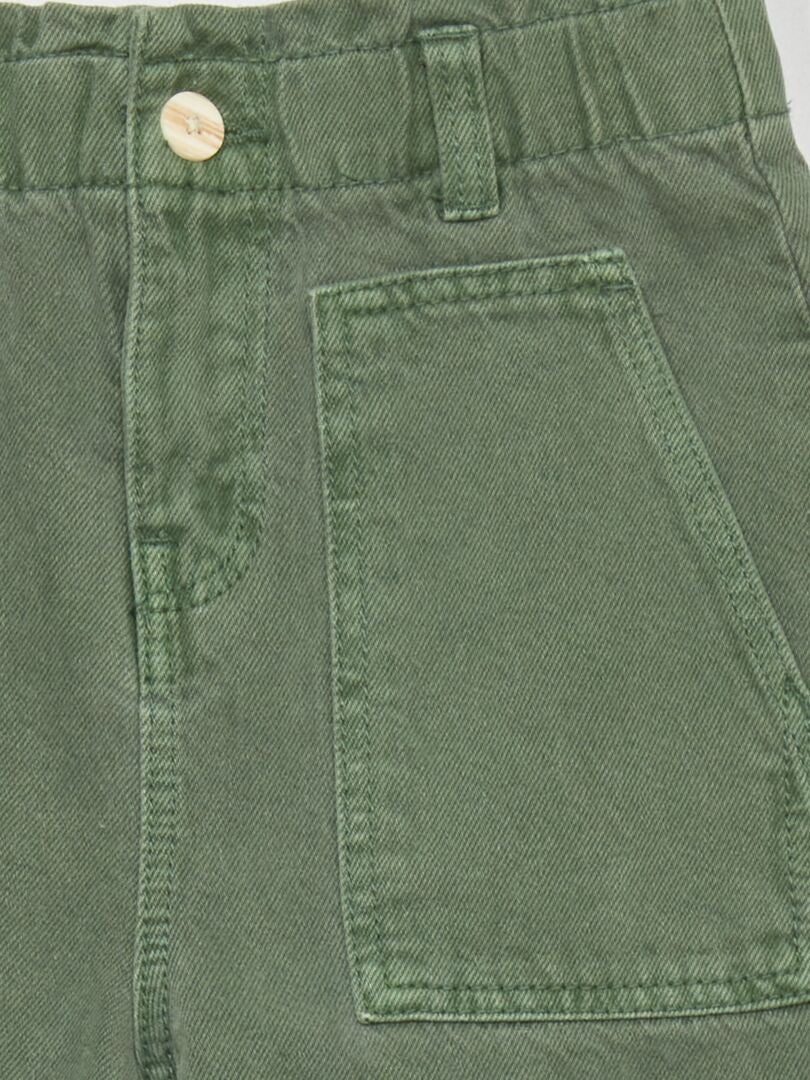 Pantalon denim wide leg Vert - Kiabi