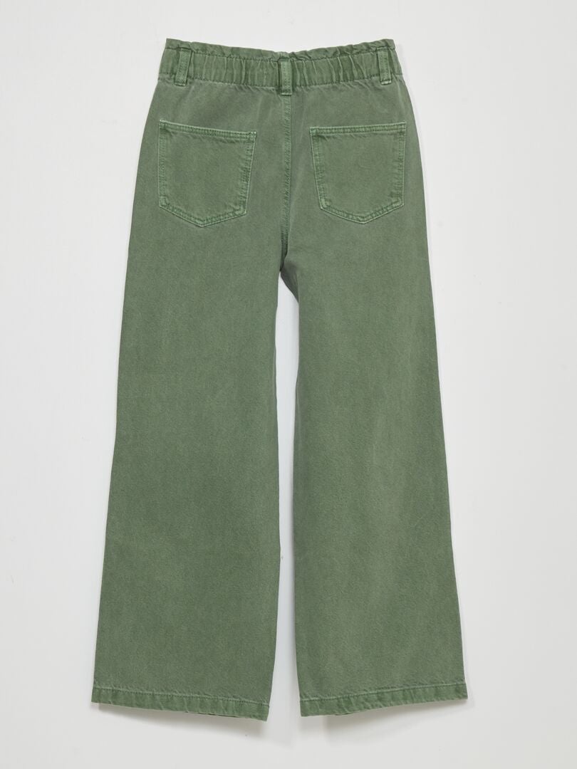 Pantalon denim wide leg Vert - Kiabi