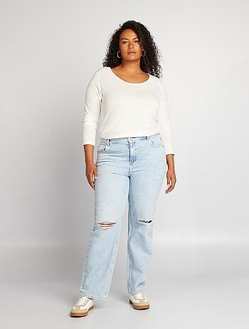 Pantalon denim wide legs