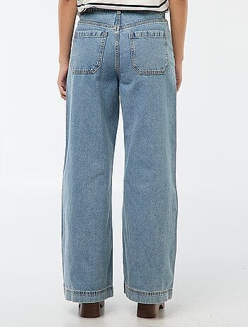 Pantalon denim wide uni