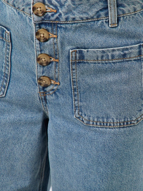 Pantalon denim wide uni - Kiabi