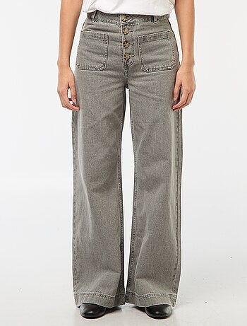 Pantalon denim wide uni
