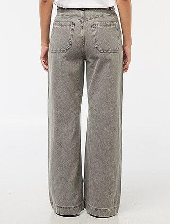Pantalon denim wide uni