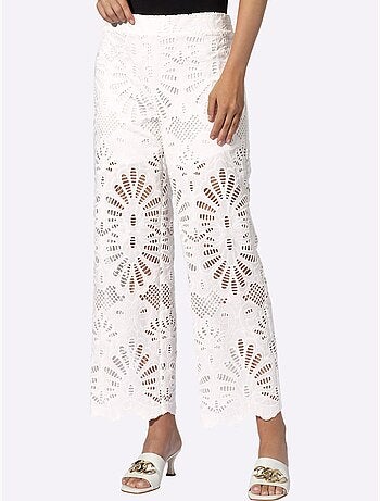 Pantalon dentelle ajourée - taille standard - helline