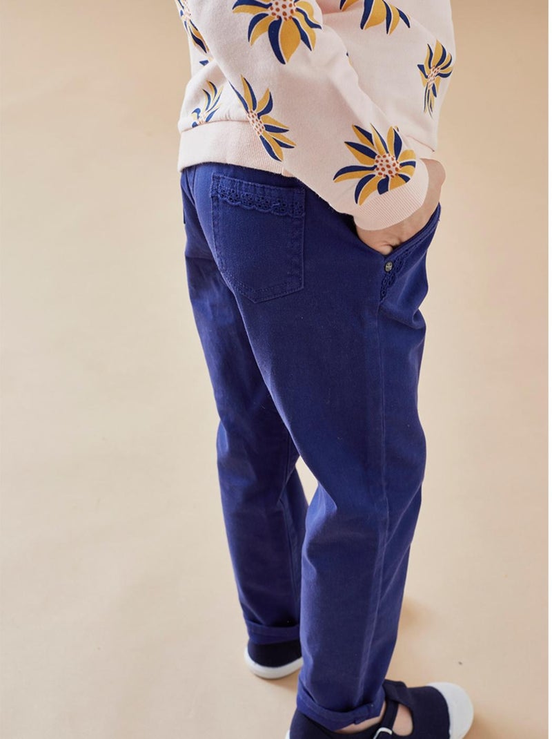 Pantalon dentelle en twill, Noukie's Bleu - Kiabi