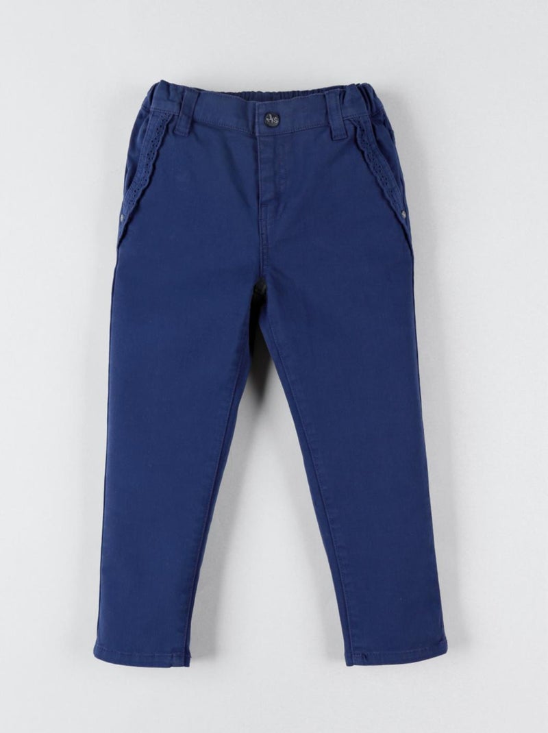 Pantalon dentelle en twill, Noukie's Bleu - Kiabi