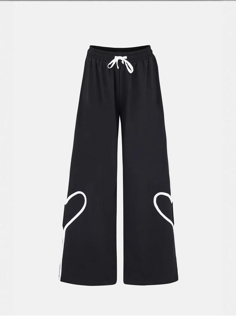 Pantalon détaillé en forme de cœur Noir - Kiabi