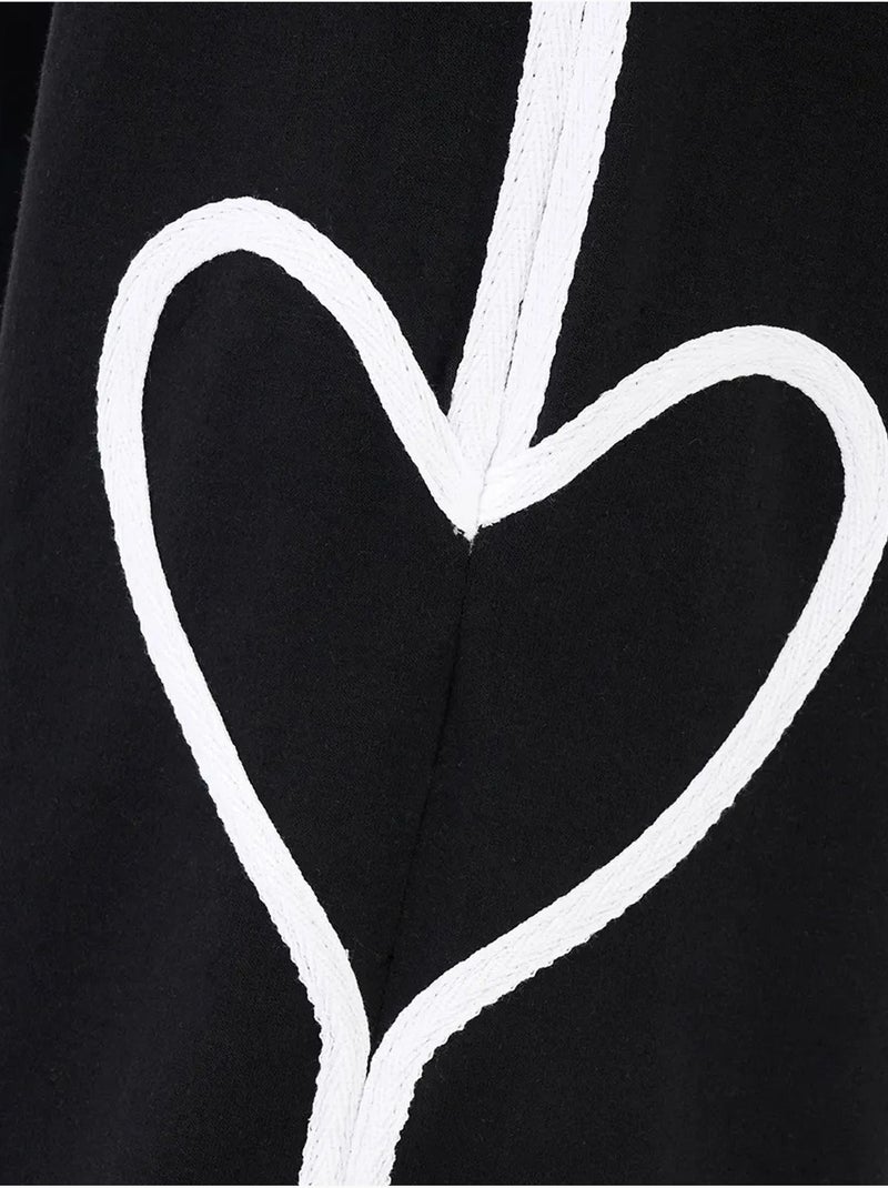 Pantalon détaillé en forme de cœur Noir - Kiabi