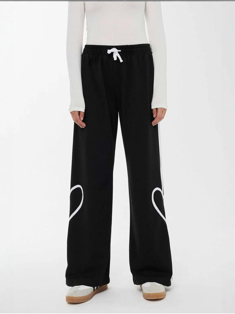 Pantalon détaillé en forme de cœur Noir - Kiabi