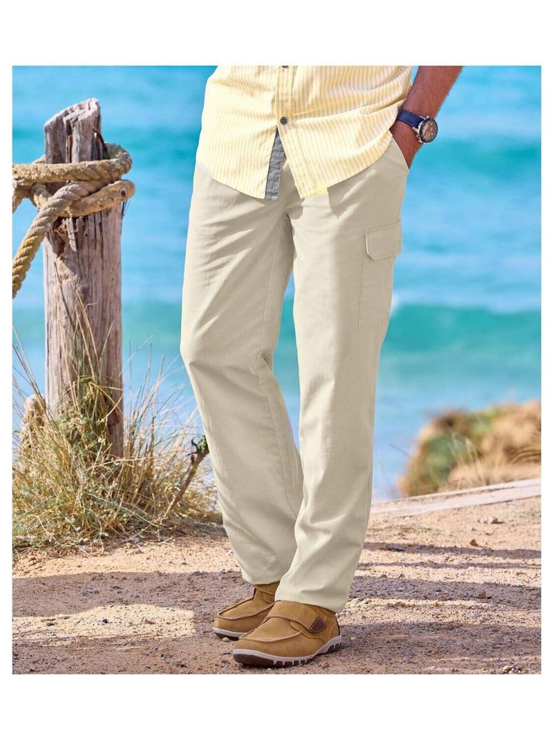 Pantalon Détente Cargo   - ATLAS FOR MEN Beige - Kiabi