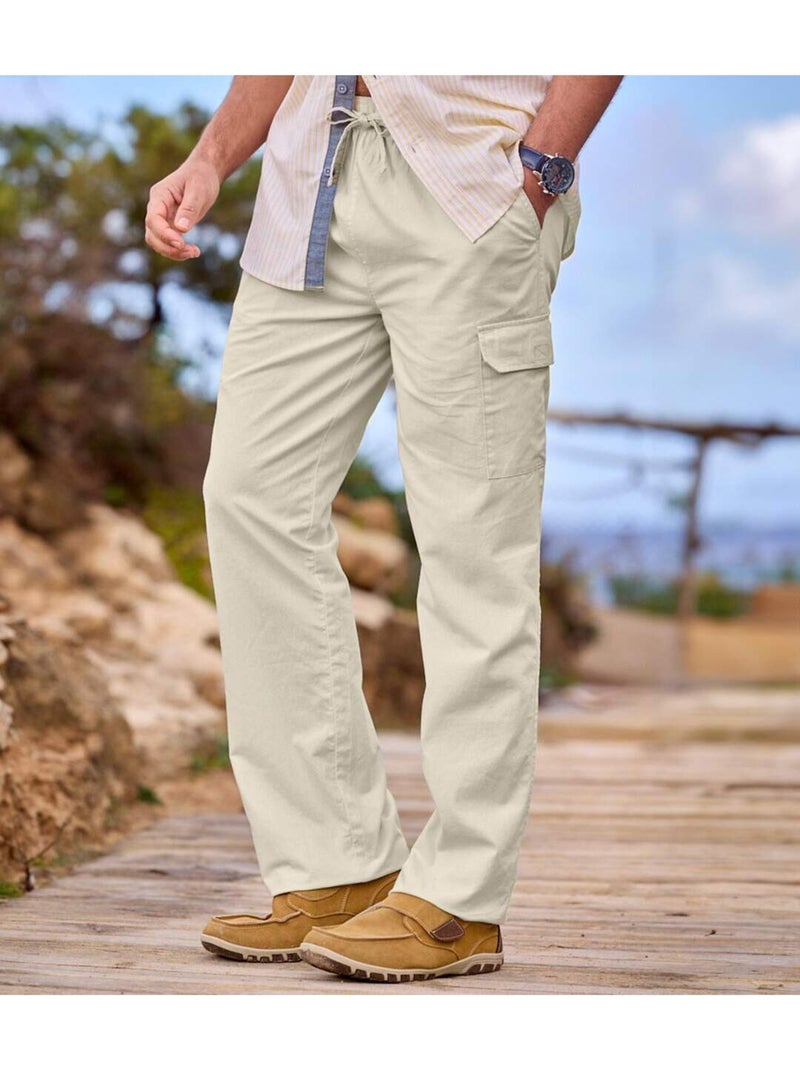 Pantalon Détente Cargo   - ATLAS FOR MEN Beige - Kiabi