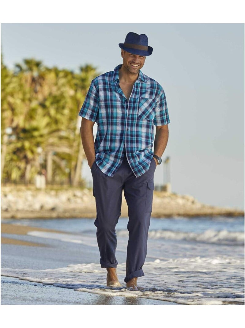 Pantalon Détente Cargo  - ATLAS FOR MEN Bleu marine - Kiabi
