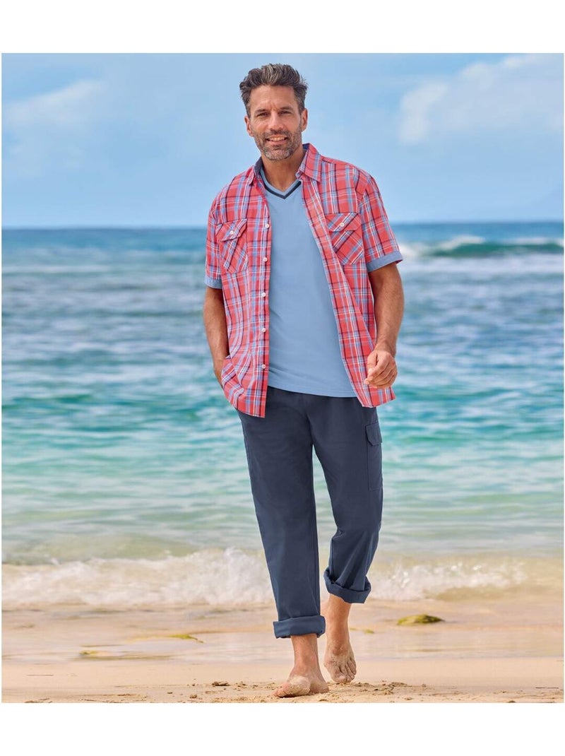 Pantalon Détente Cargo Confort   - ATLAS FOR MEN Bleu marine - Kiabi