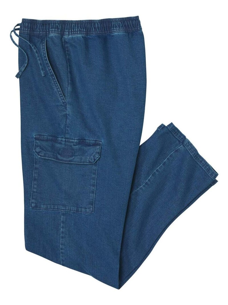 Pantalon Détente Cargo en Jean :  - ATLAS FOR MEN Bleu - Kiabi