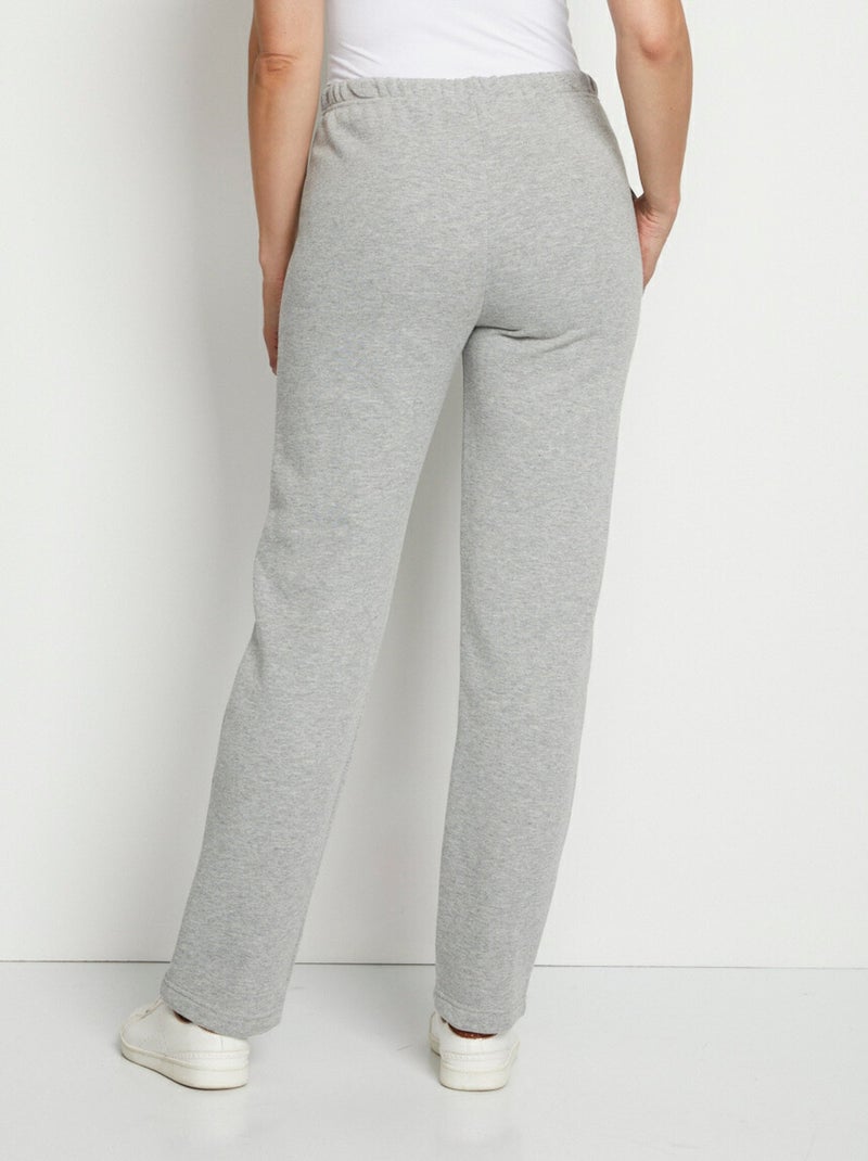 Pantalon détente ceinture élastiquée molleton Gris clair - Kiabi