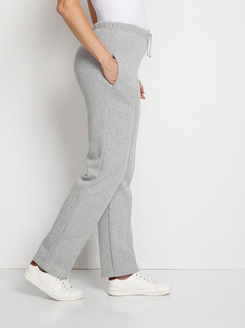 Pantalon détente ceinture élastiquée molleton Gris clair - Kiabi