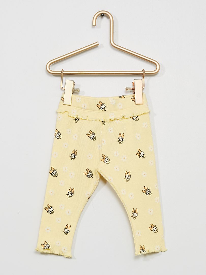 Pantalon 'Disney' en maille côtelée jaune - Kiabi