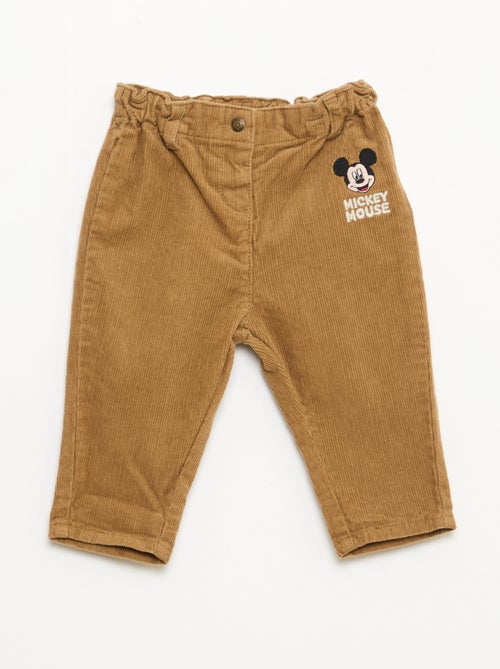 Pantalon 'Disney' 'Mickey' en velours côtelé - Kiabi
