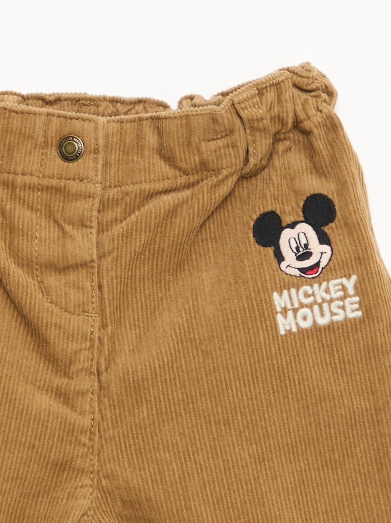 Pantalon 'Disney' 'Mickey' en velours côtelé Beige - Kiabi