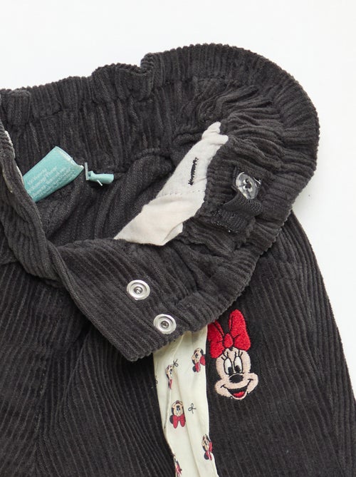 Pantalon 'Disney' 'Mickey' en velours coton avec ceinture - Kiabi